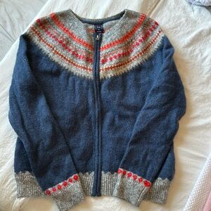 GAP Wool Blend Zip Cardigan